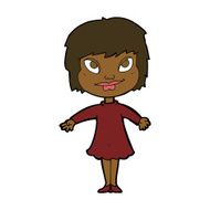 cartoon girl shrugging shoulders N21
