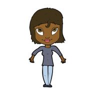 cartoon girl shrugging shoulders N22
