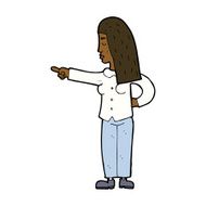 cartoon woman pointing N153