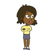 cartoon surprised woman N172