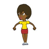 cartoon annoyed woman N141
