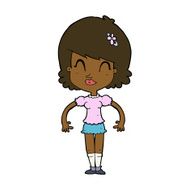 cartoon happy pretty woman N8