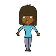 cartoon woman shrugging N42