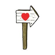 cartoon love heart sign post N7