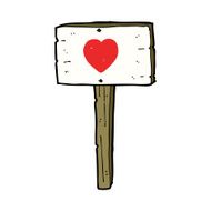 cartoon love heart sign post N8