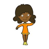 cartoon friendly woman waving N36