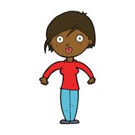 cartoon surprised woman N174