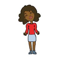 cartoon woman shrugging shoulders N343