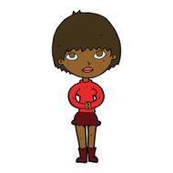 cartoon woman waiting patiently N8