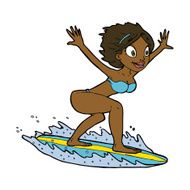 Cartoon Surfer Girl N17