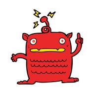 cartoon weird little alien N14