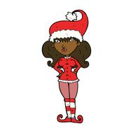 cartoon santa&#039;s helper woman N7