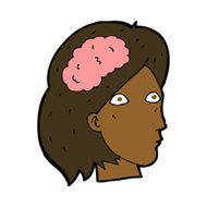 cartoon female head with brain symbol N13
