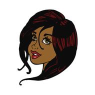 cartoon pretty female face N69