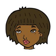 cartoon bored looking woman N9