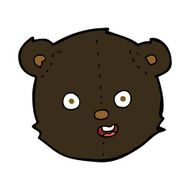 cartoon black teddy bear head N4