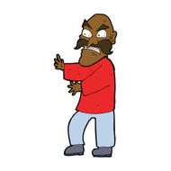 cartoon angry old man N115