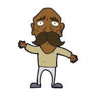cartoon worried old man N15
