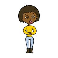 cartoon tired woman N21