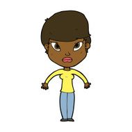 cartoon woman shrugging shoulders N345