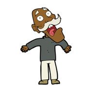 cartoon terrified old man N14