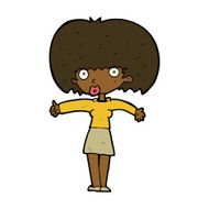 cartoon woman giving thumbs up symbol N48
