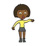 cartoon surprised woman N175