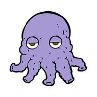cartoon alien squid face N21