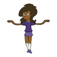 cartoon confused pretty girl N7
