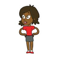 cartoon woman with hands on hips N154