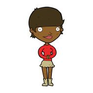 cartoon friendly woman N51