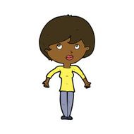 cartoon woman shrugging shoulders N346