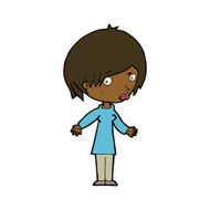 cartoon woman shrugging shoulders N347