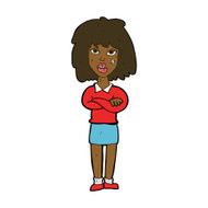cartoon tough woman with folded arms N8