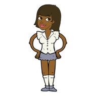 cartoon woman with hands on hips N155