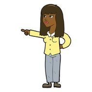 cartoon pretty woman pointing N30
