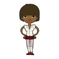 cartoon woman with hands on hips N156