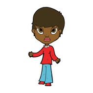 cartoon woman shrugging shoulders N350