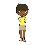 cartoon shy woman N35