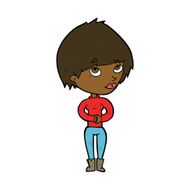 cartoon woman considering N7