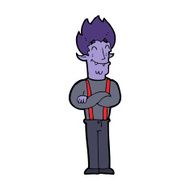 cartoon happy vampire man N22