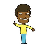 cartoon grinning man with idea N8