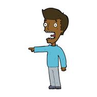 cartoon terrified man N195