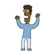 cartoon terrified man N196