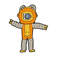 cartoon deep sea diver N22