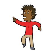 cartoon happy man pointing N45