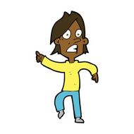 cartoon worried man pointing N22