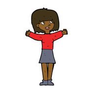 cartoon excited woman N97