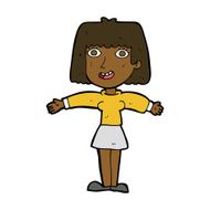 cartoon excited woman N98