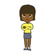 cartoon woman with crossed arms N34
